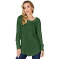 thumbnail image 1 of Basic Bae Ribbed Round Neck Slit T Shirt Women’s Stylish Comfortable Casual Trendy Top, 1 of 10