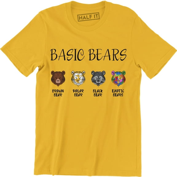 Basic Bear With Brown Polar Black And Exotic Bear - Animal Lover Men's T-Shirt