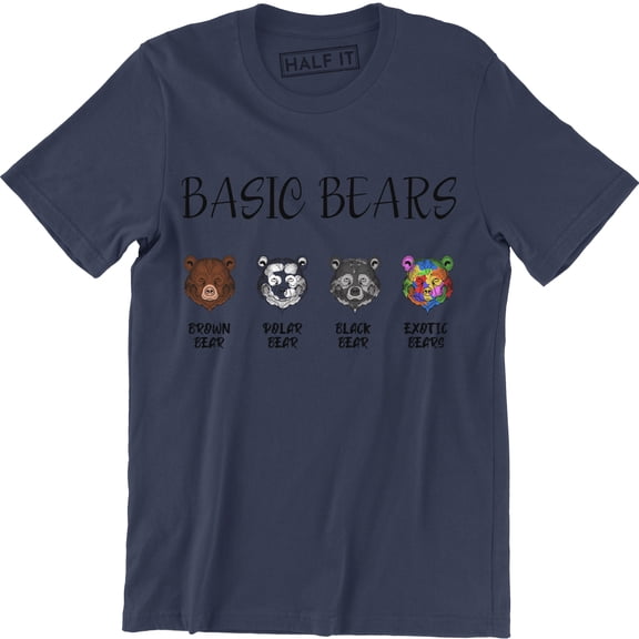 Basic Bear With Brown Polar Black And Exotic Bear - Animal Lover Men's T-Shirt