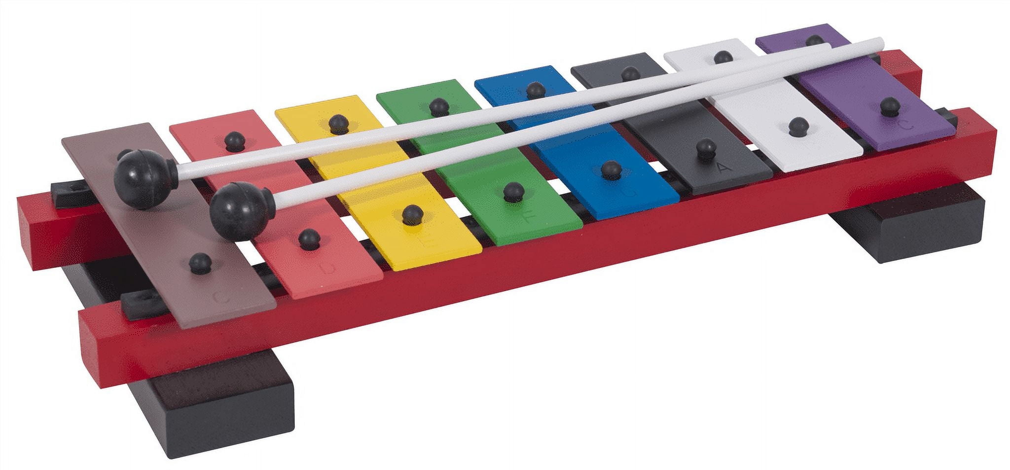 Basic Beat BB108A 8-Note Colorful Diatonic C1-C2 Range Glockenspiel with Soft Mallets