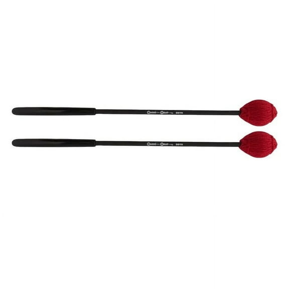 Basic Beat BBYH Yarn Mallets, Hard (Red), Pair - Focus on Music, Flexible Shaft, 13.50 Length"
