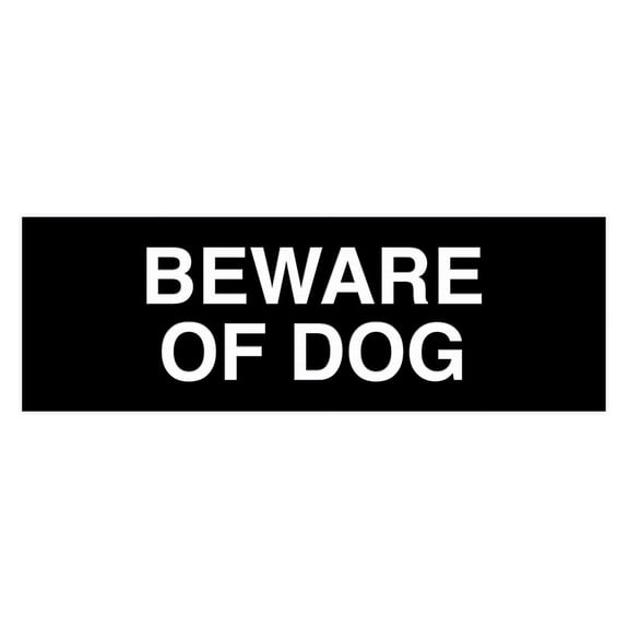 Basic Beware Of Dog Sign (Black) - Large