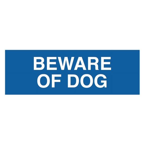 Basic Beware Of Dog Sign (Blue) - Large