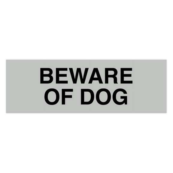 Basic Beware Of Dog Sign (Lt Gray) - Medium