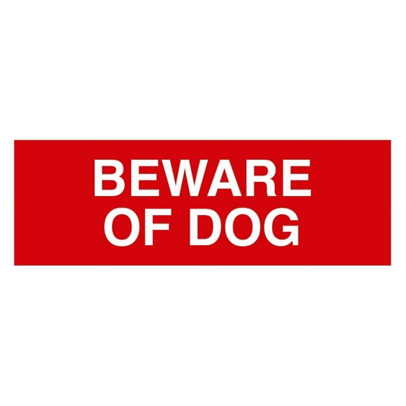 Basic Beware Of Dog Sign (Red) - Small