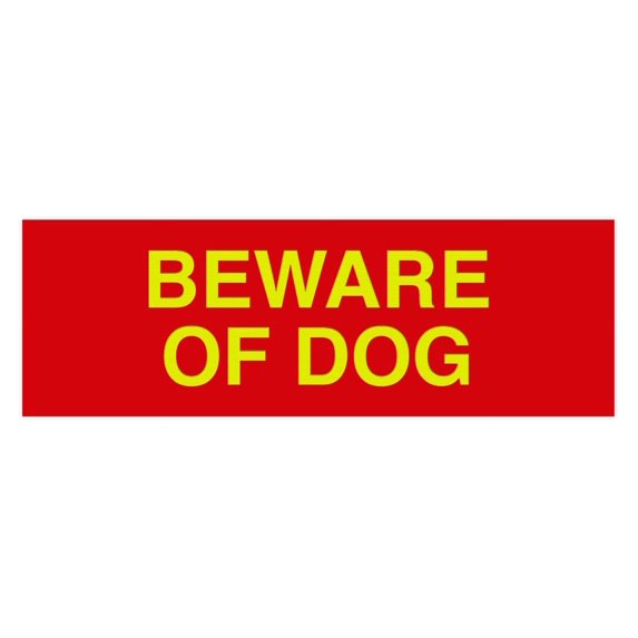 Basic Beware Of Dog Sign (Red/Yellow) - Small