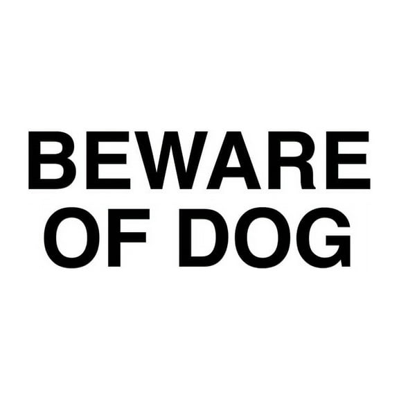 Basic Beware Of Dog Sign (White) - Small