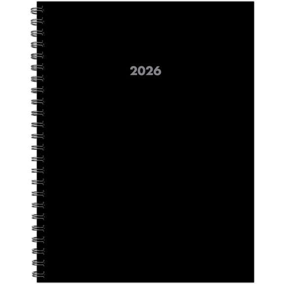 Basic Black 2026 8.5" x 11" Weekly Monthly Softcover Planner