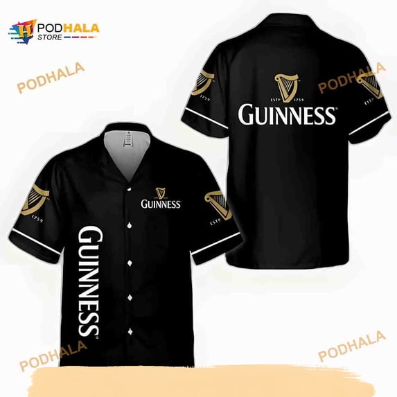 Basic Black Guinness Funny Hawaiian Shirt Gift For Beer Lovers