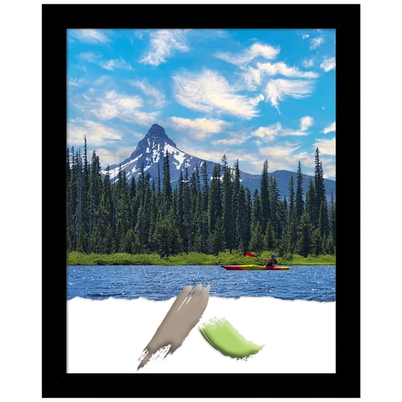 Basic Black Narrow Wood Picture Frame, Photo Frame, Art Frame
