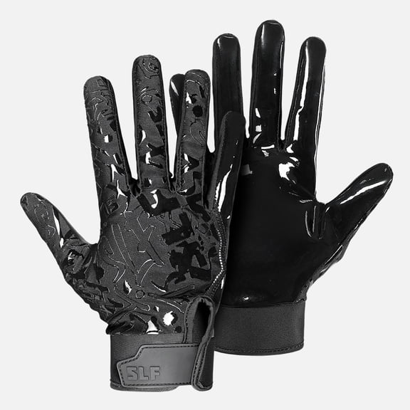Black Sticky Football Receiver Gloves