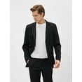 thumbnail image 1 of Basic Blazer Jacket Brooch Detailed Buttoned Pocket Slim Fit, 1 of 6