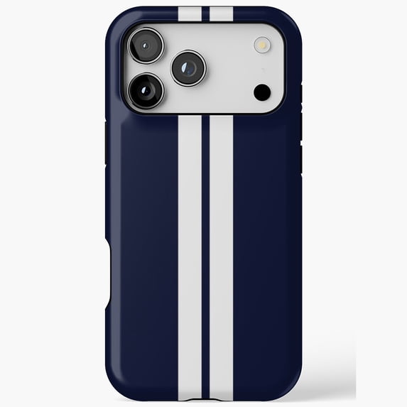 Basic Blue and White Striped Design iPhone Case 11 through 17 Pro Max ...
