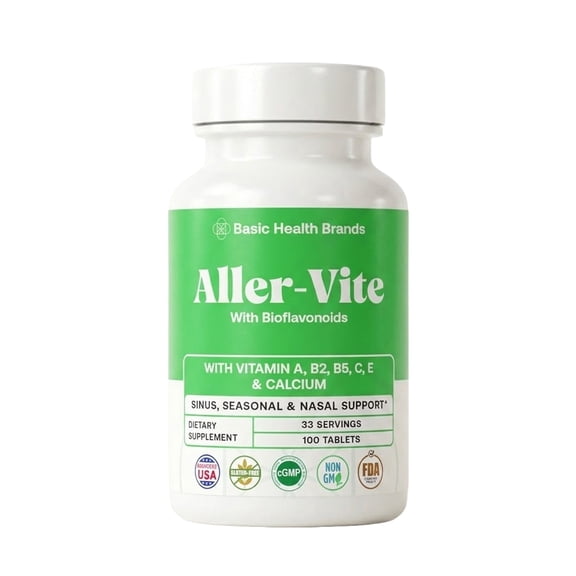 Basic Health Brands Aller-Vite Bioflavonoids Nasal Sinus Support, 100 Tablets