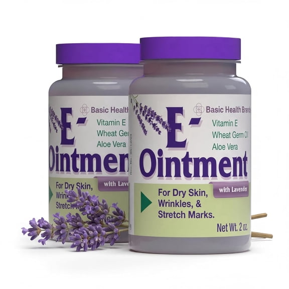 Basic Health Brands Lavender Vitamin E Ointment  Moisturizing, Reduces Fine Lines ( 2 Pack)