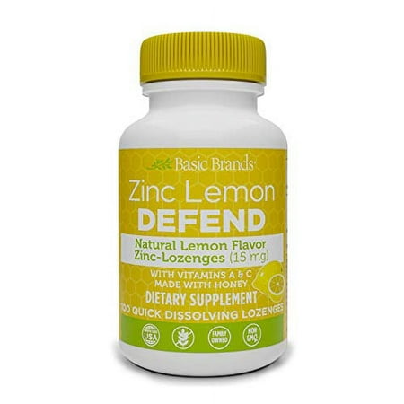 Basic Brands Zinc Lozenges Lemon, 100 Count, 3 Pack