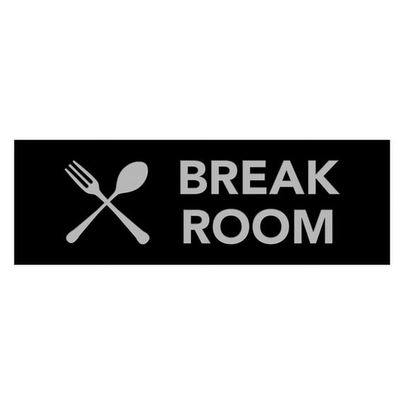 Basic Break Room Sign (Black / Silver) - Small