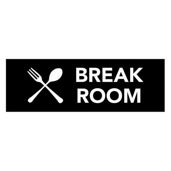 Basic Break Room Sign (Black) - Small