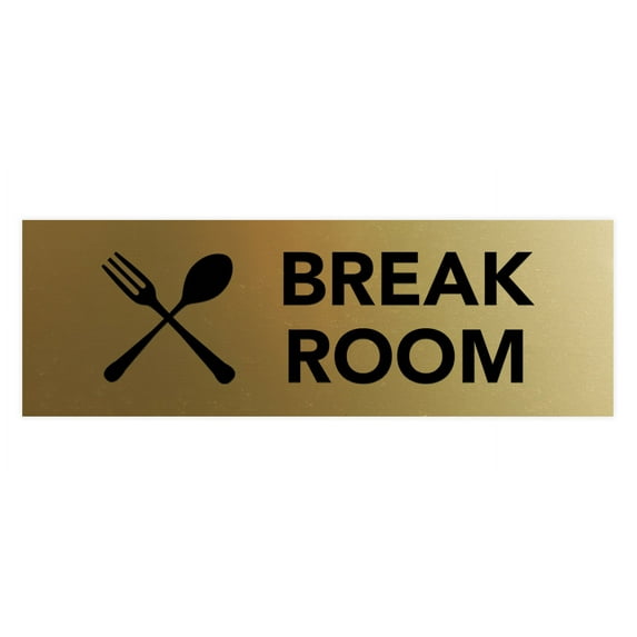 Basic Break Room Sign (Brushed Gold) - Large