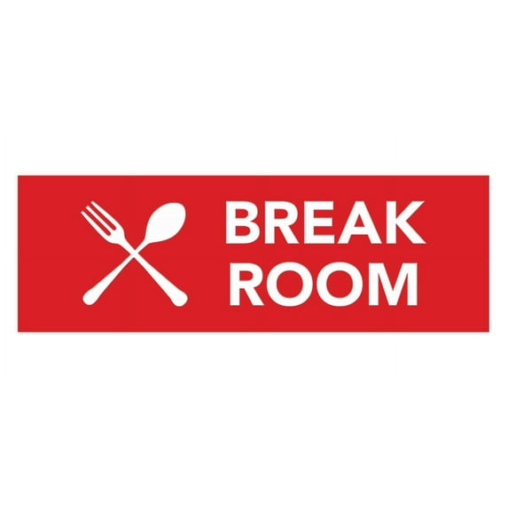 Basic Break Room Sign (Red) - Large
