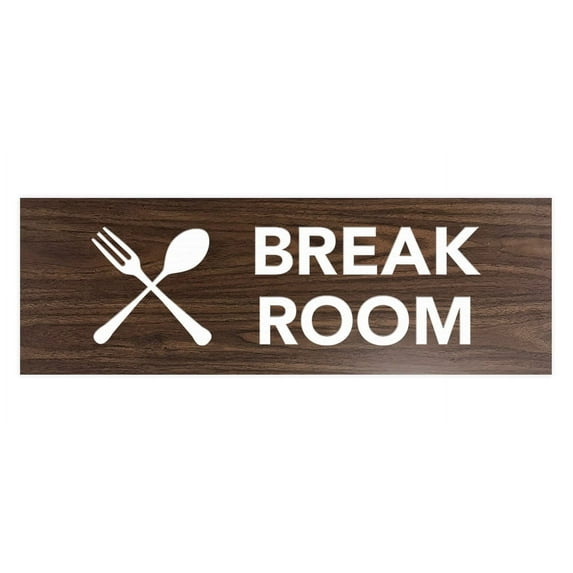Basic Break Room Sign (Walnut) - Large