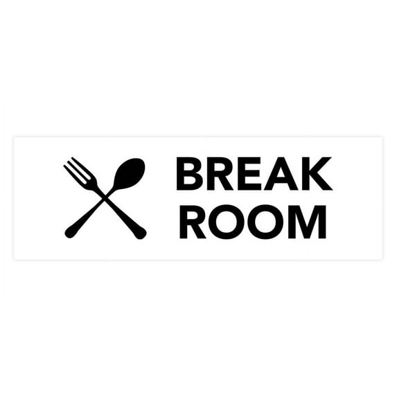 Basic Break Room Sign (White) - Large