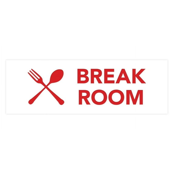 Basic Break Room Sign (White/Red) - Medium
