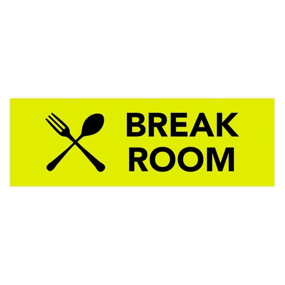 Basic Break Room Sign (Yellow / Black) - Large