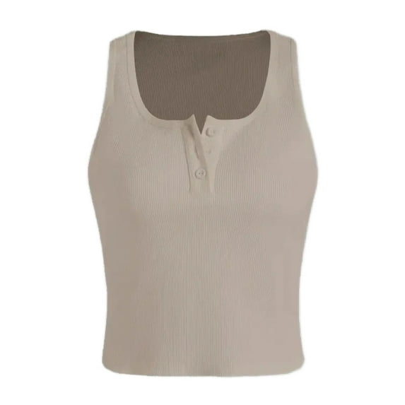 Basic Button Detailed Crop Top