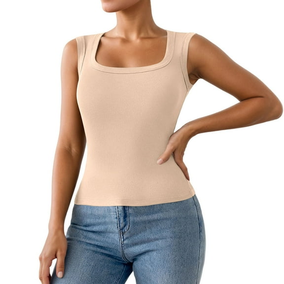 Basic Camisole For Women Tanks Tops Comfortable Wide Strap For Everyday Wear Seamless With Full Coverage Soft Fabric Sleeveless Basic Tight T Shirts