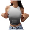 thumbnail image 1 of Basic Camisole For Women Tanks Tops Gradient Racerback Crew Neck Stretch Slim Undershirt, 1 of 4