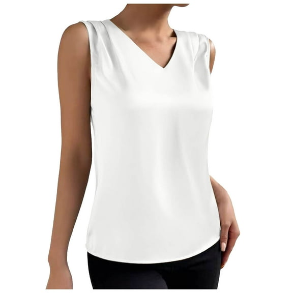 Basic Camisole For Women Tanks Tops V Neck Soild Color Satin Vest Shirt Fashionable Casual Cami Sleeveless