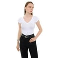 thumbnail image 1 of Basic Cap-Sleeve V-Neck T-Shirt, 1 of 5