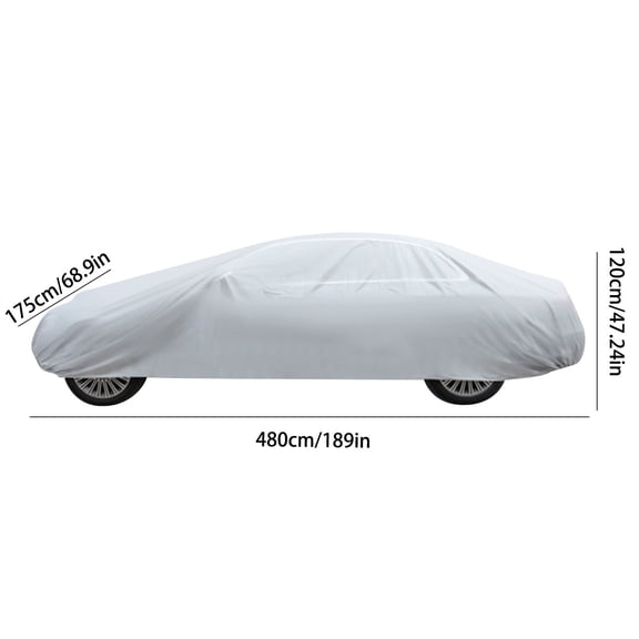 Basic Car Cover, Indoor Protection, Breathable Dustproof Cover, Fits Mid-Size Sedans up to 200 Inches, Gray