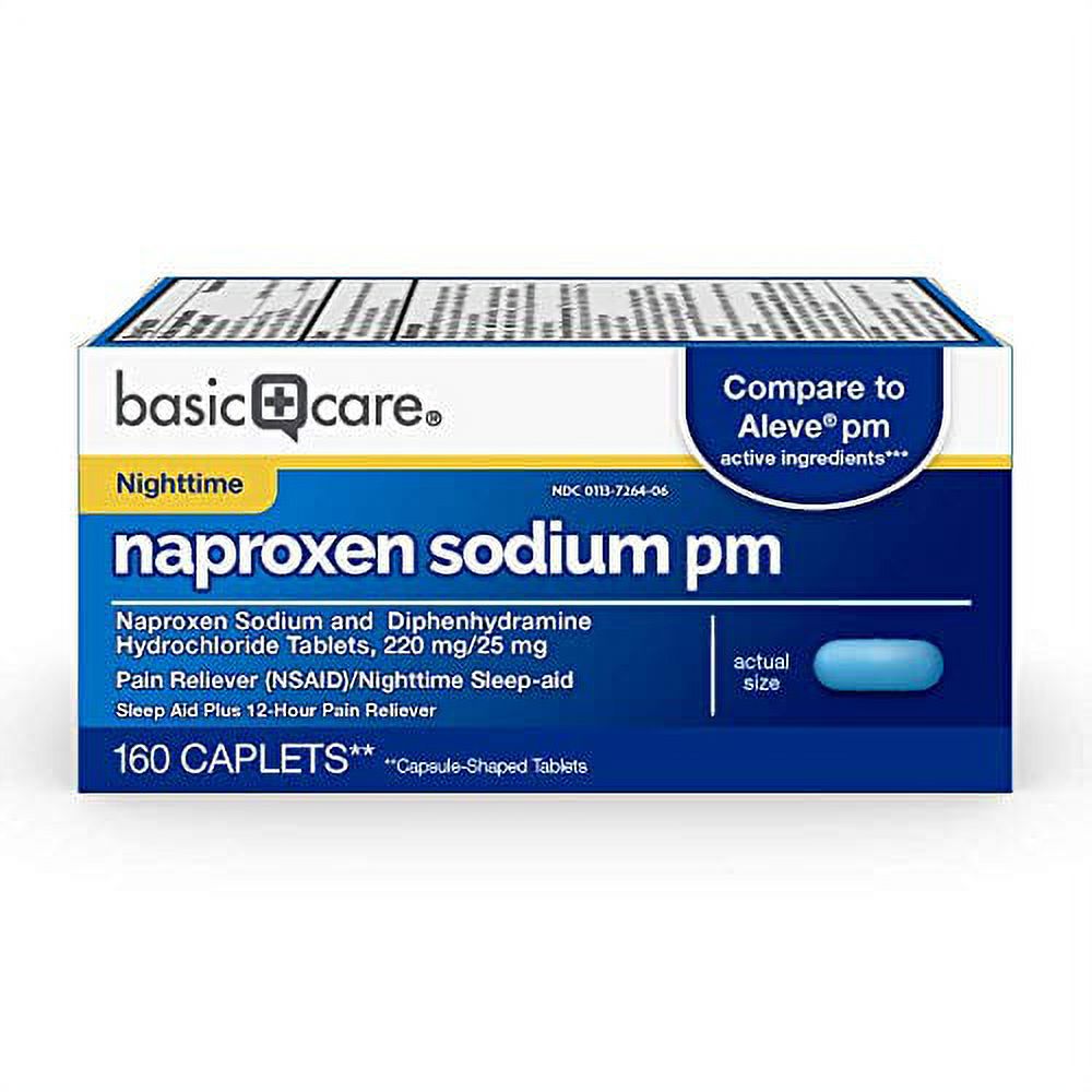 Basic Care Naproxen Sodium PM, 220 mg/ Diphenhydramine Hydrochloride