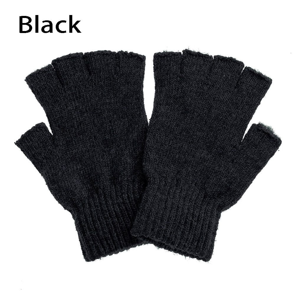 Basic Cashmere Men and Women Stretchy Fingerless Gloves Typing/Texting
