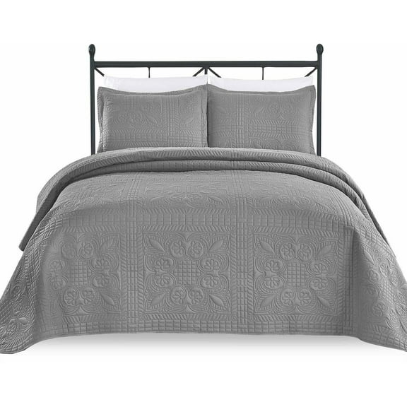 Basic Choice 3-Piece Light Weight Oversize Quilted Bedspread Coverlet Set