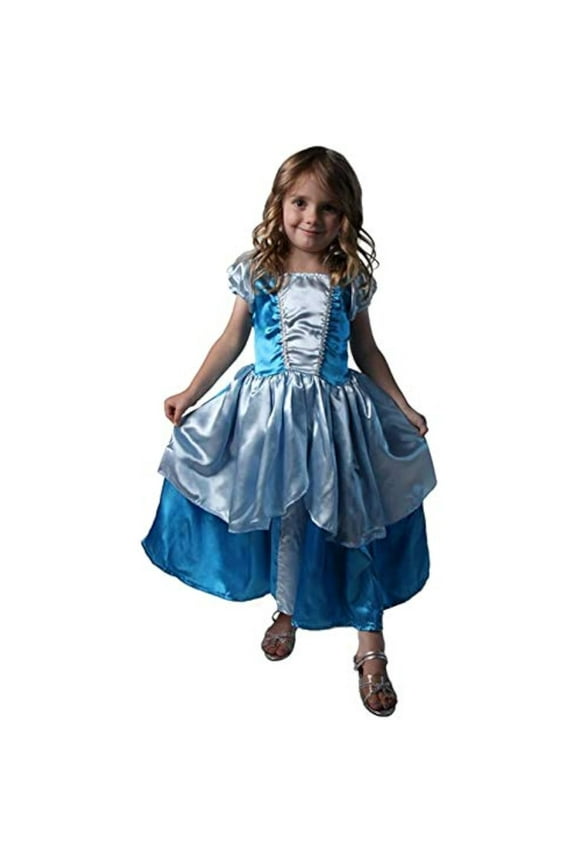 Basic Cinderella Blue Satin Princess Dress - Size 2-4