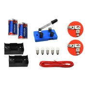 eisco labs basic beginner circuit kit for teaching series and parallel circuits- switch, 2 d batteries w/ holders, 2 light holders, 5 bulbs, bulk wire