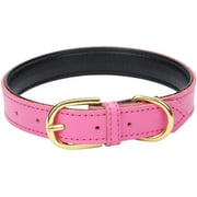 Basic Classic Padded Leather Pet Collars For Cats Puppy Small Medium Dogs