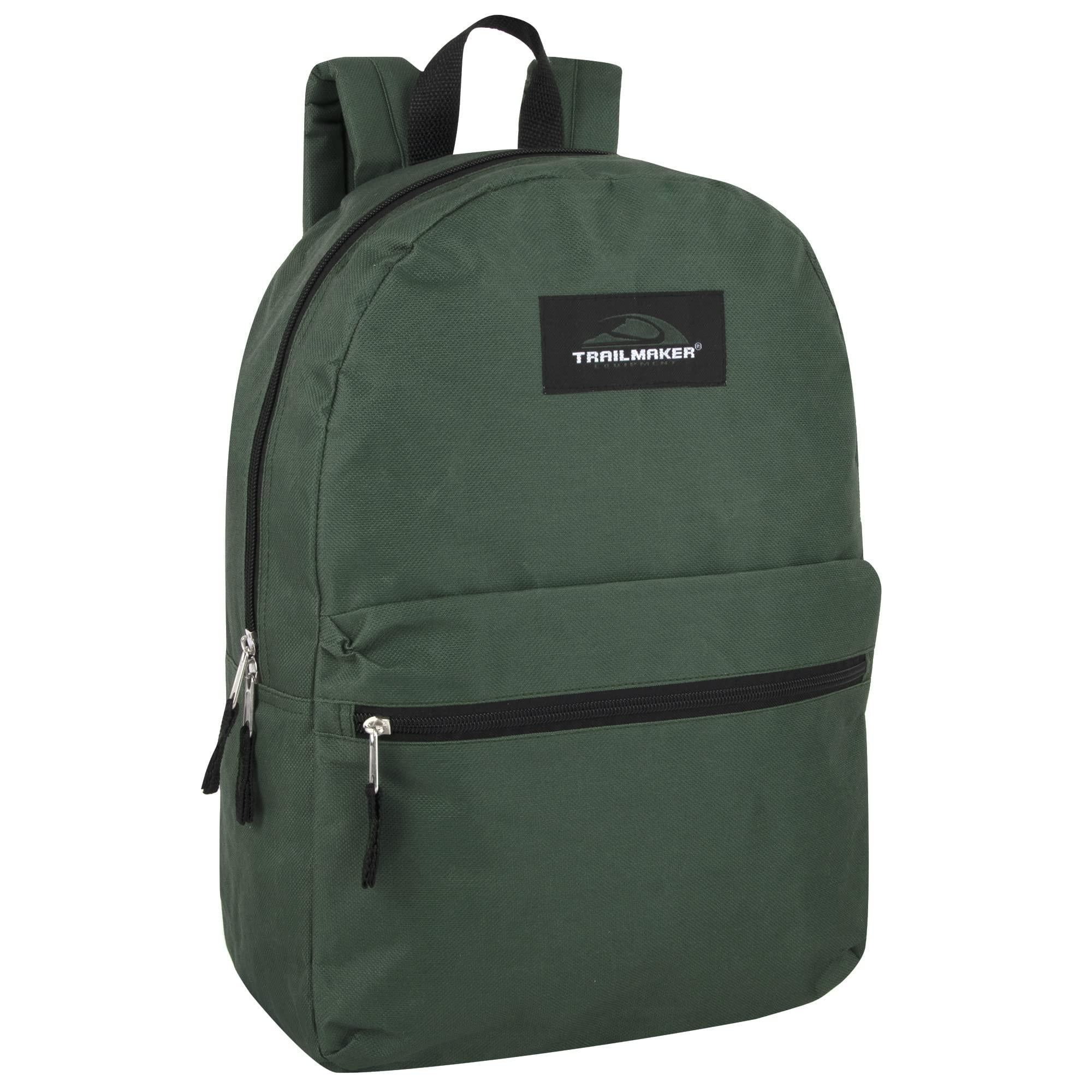Basic Classic Solid Color Backpack with Front Zipper Accessory Pocket, Dual Zipper Closure & Padded Shoulder Straps for Work, School, Office, Gym, Basic Classic Solid Color Backpack with Front Zipper Accessory Pocket, Dual Zipper Closure & Padded Shoulder Straps for Work, School, Office, Gym,