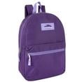 thumbnail image 1 of Basic Classic Solid Color Backpack with Front Zipper Accessory Pocket, Dual Zipper Closure & Padded Shoulder Straps for Work, School, Office, Gym, Sports, Travel, Commute & Recreation in Purple, 1 of 6