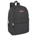 thumbnail image 1 of Basic Classic Solid Color Backpack with Front Zipper Accessory Pocket, Dual Zipper Closure & Padded Shoulder Straps for Work, School, Office, Gym, Sports, Travel, Commute & Recreation in Black, 1 of 6