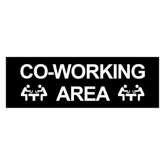 Basic Co-Working Area Sign (Black) - Small