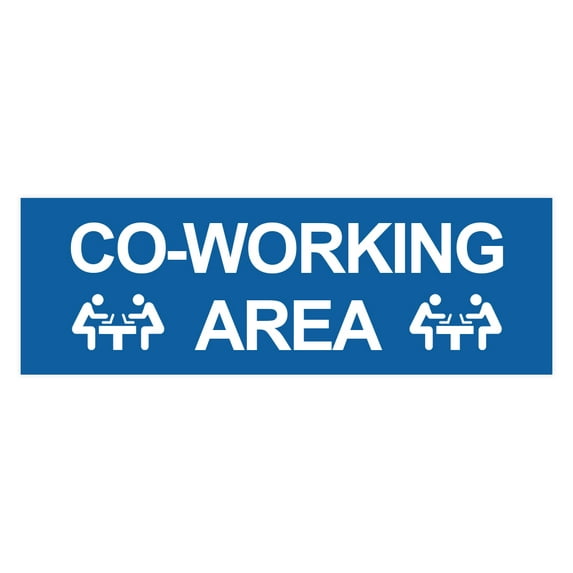 Basic Co-Working Area Sign (Blue) - Medium