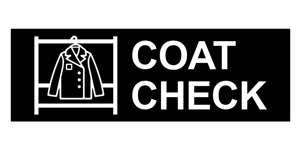 Basic Coat Check Sign (Black /Gold) - Small - Walmart.com