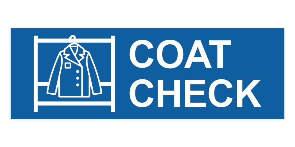 Basic Coat Check Sign (Blue) - Large - Walmart.com