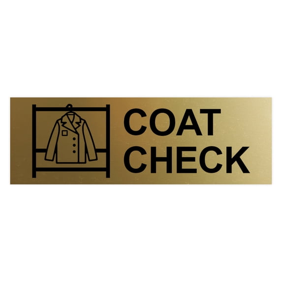 Basic Coat Check Sign (Brushed Gold) - Medium