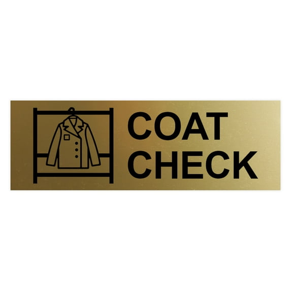 Basic Coat Check Sign (Brushed Gold) - Small