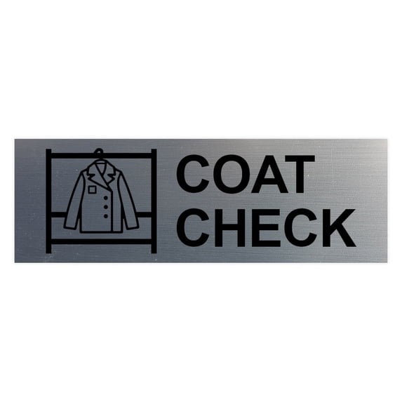 Basic Coat Check Sign (Brushed Silver) - Large